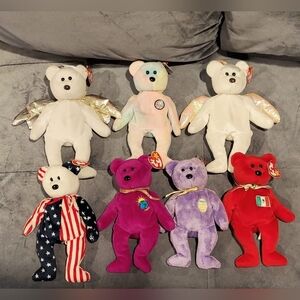 NWT VINTAGE TY TOYS RETIRED BEANIE BABIES ALL BEARS BUNDLE OF 7 RARE COLLECTIBLE
